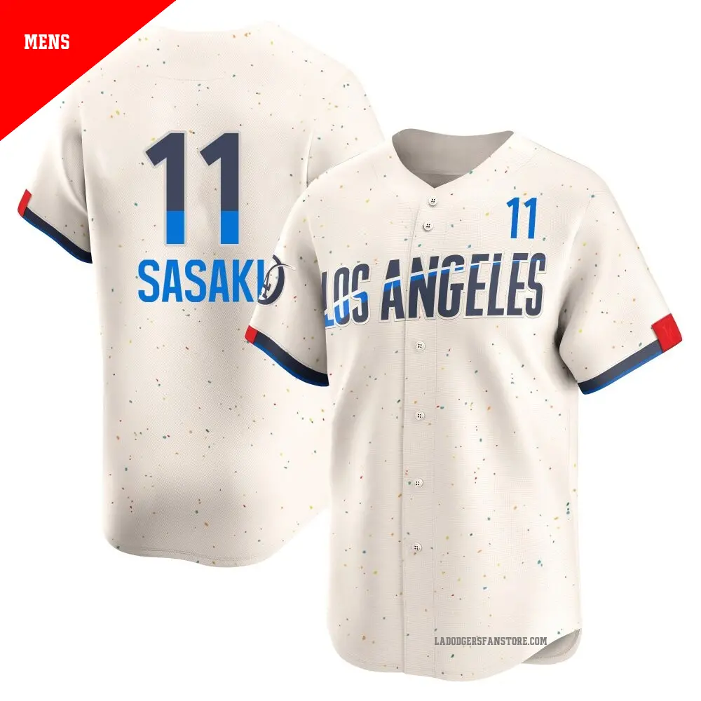 Men's #11 Roki Sasaki Los Angeles Dodgers Cream Limited 2024 City